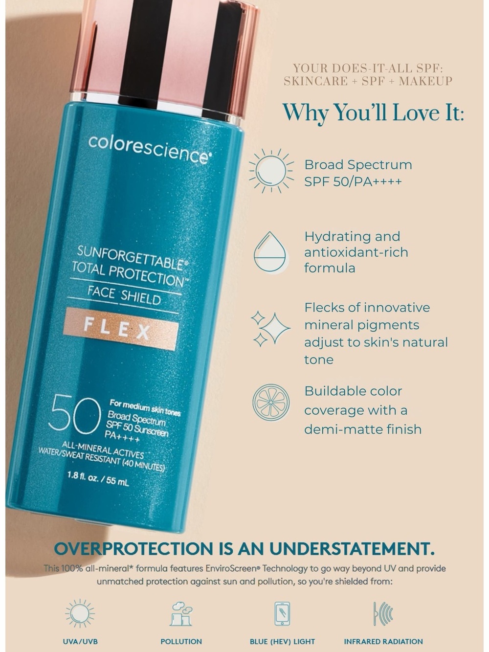 TAN Colorescience Sunforgettable Face Shield FLEX